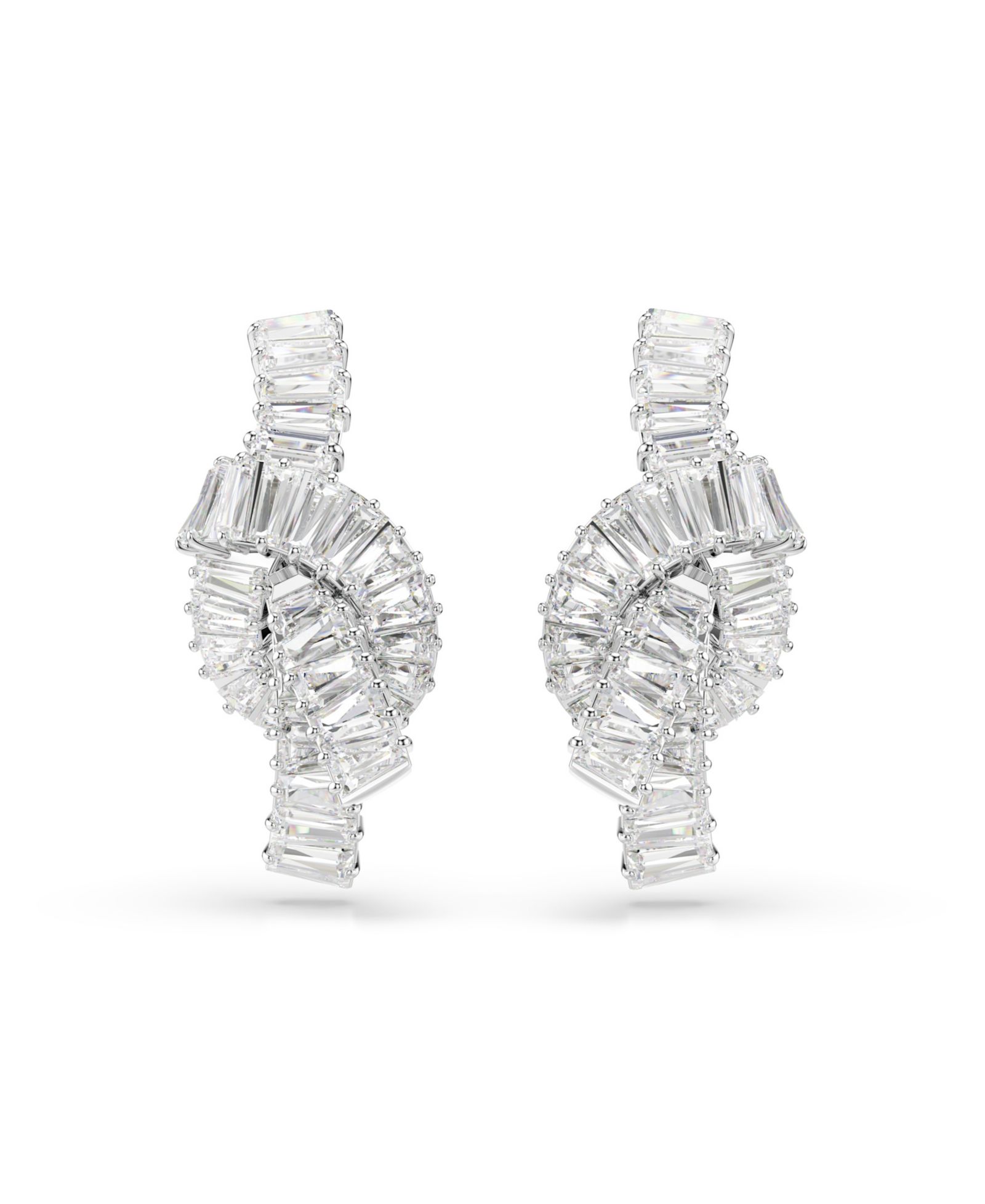 Серьги Swarovski Matrix с багетной огранкой и родиевым покрытием