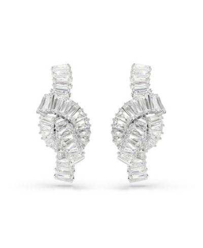 Серьги Swarovski Matrix с багетной огранкой и родиевым покрытием