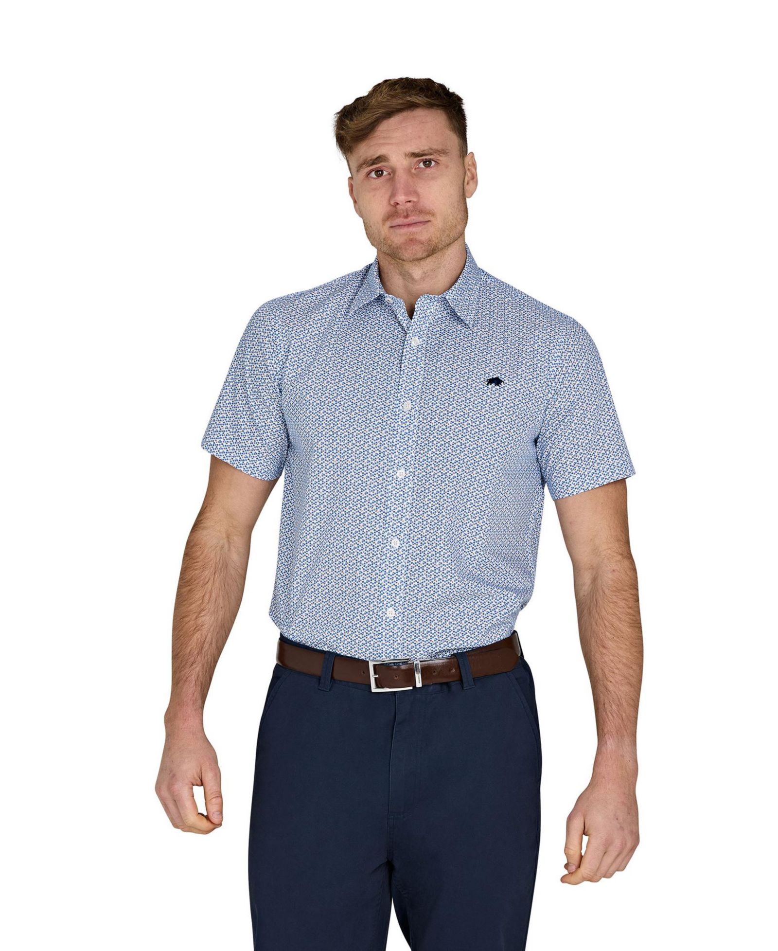 Raging Bull Мужская рубашка из хлопка Poplin с узором Pentagon