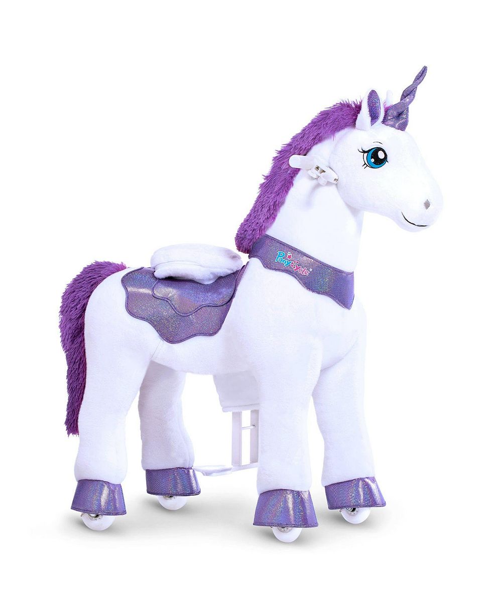 PonyCycle Игрушечный единорог для катания, фиолетовый, Model E, размер 4, для детей 4-7 лет