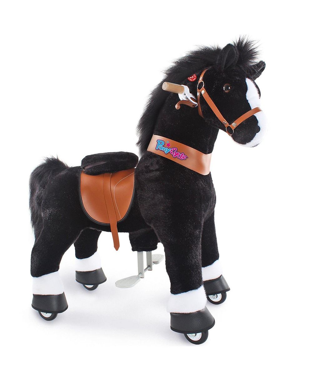 Игрушечная лошадка PonyCycle Ride-on Horse Black Model U Size 4 для детей 4-7 лет