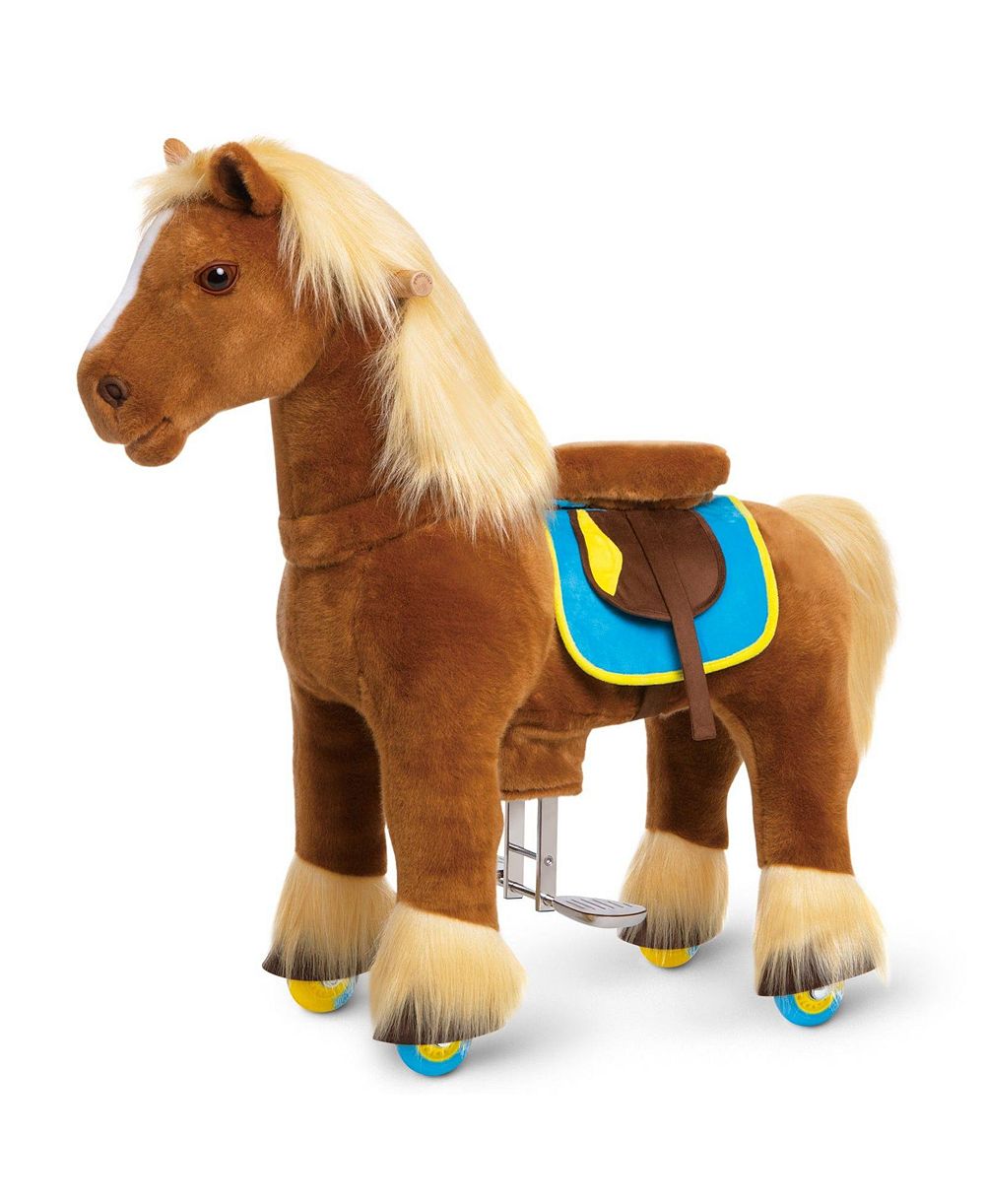 PonyCycle Ride-on Horse Brown Model X Size 4 для детей 4-7 лет