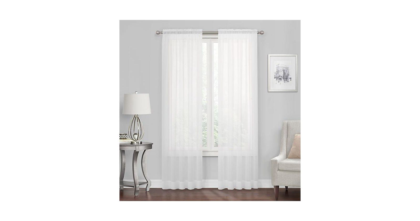 Kate Aurora Premium Rod Pocket Sheer Voile Single Window Curtain Panel - 84