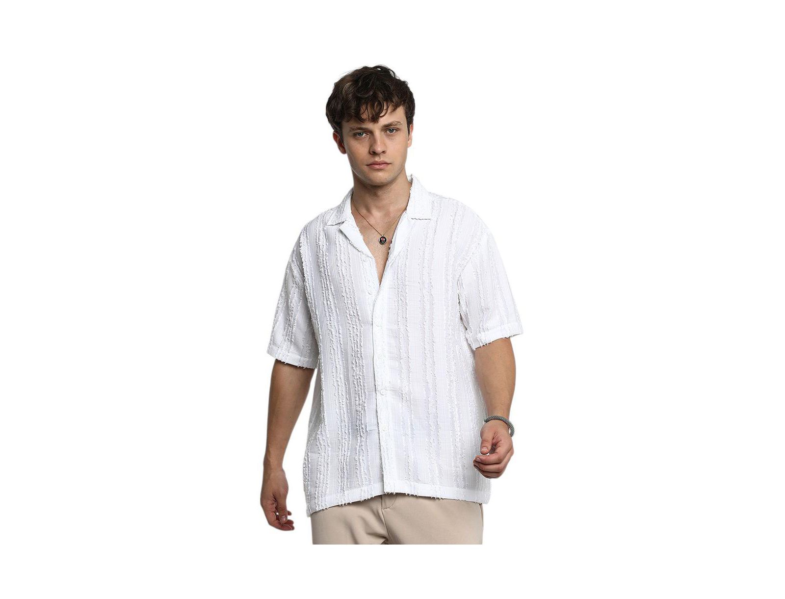 Мужская рубашка Campus Sutra Unhemmed Striped Oversized Shirt