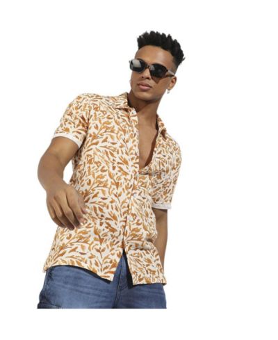 Campus Sutra Men's Foliage Strokes Shirt