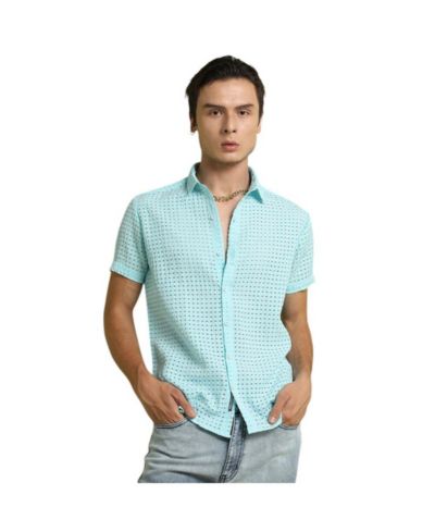 Мужская Campus Sutra See-Through Square Shirt