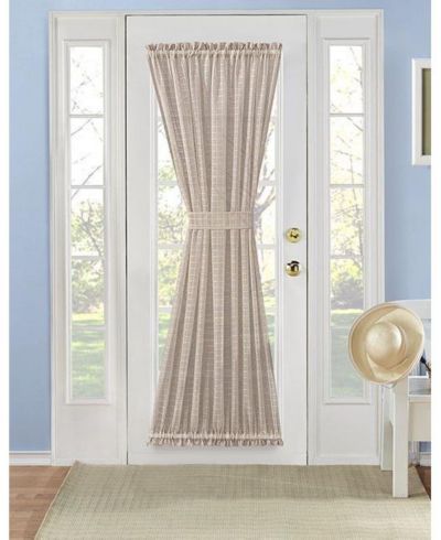 Kate Aurora штора French Door Plaid Sheer с подхватом, 53 in. W x 45 in. L, Linen