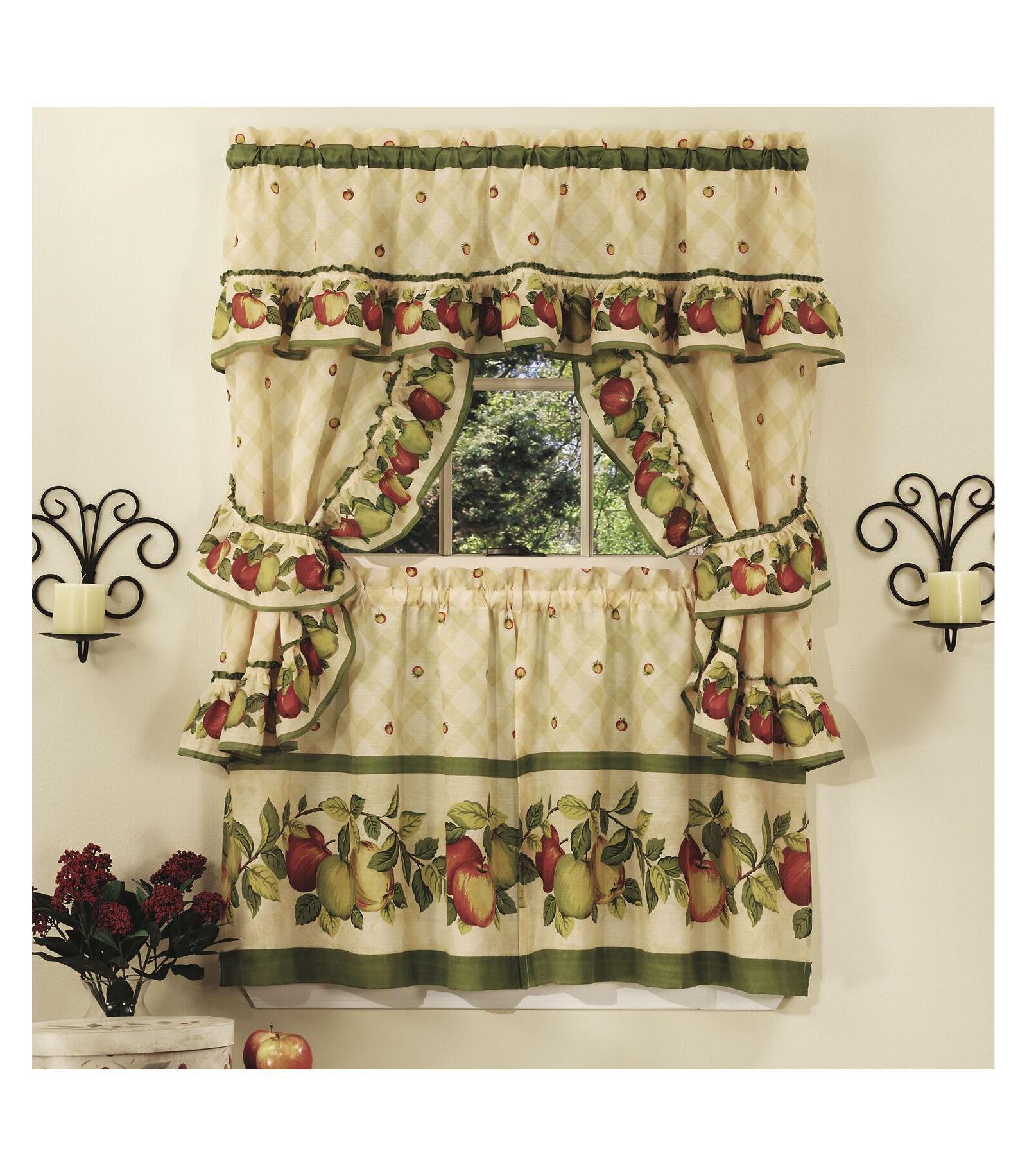 GoodGram набор кухонных штор Apple Blossom из 5 предметов, 58 in. W x 36 in. L