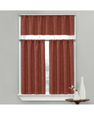 Комплект из 3 предметов штор Kate Aurora Textured Kitchen Curtain Tier & Valance