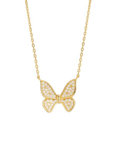 Ожерелье с бабочкой из 14k Gold Over Sterling Silver и цирконием