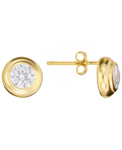 Серьги-гвоздики Macy's с фианитами в оправе bezel