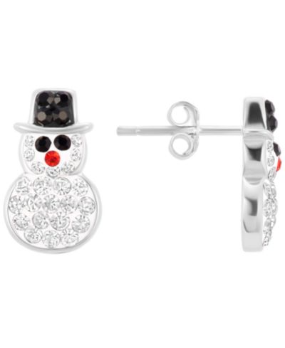 Серьги-гвоздики Macy's Crystal Stone Snowman