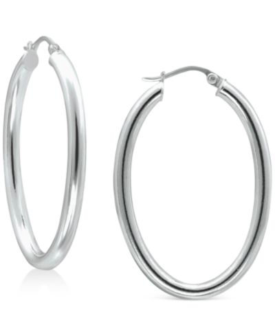 Giani Bernini Серьги-кольца Polished Oval Medium 25mm