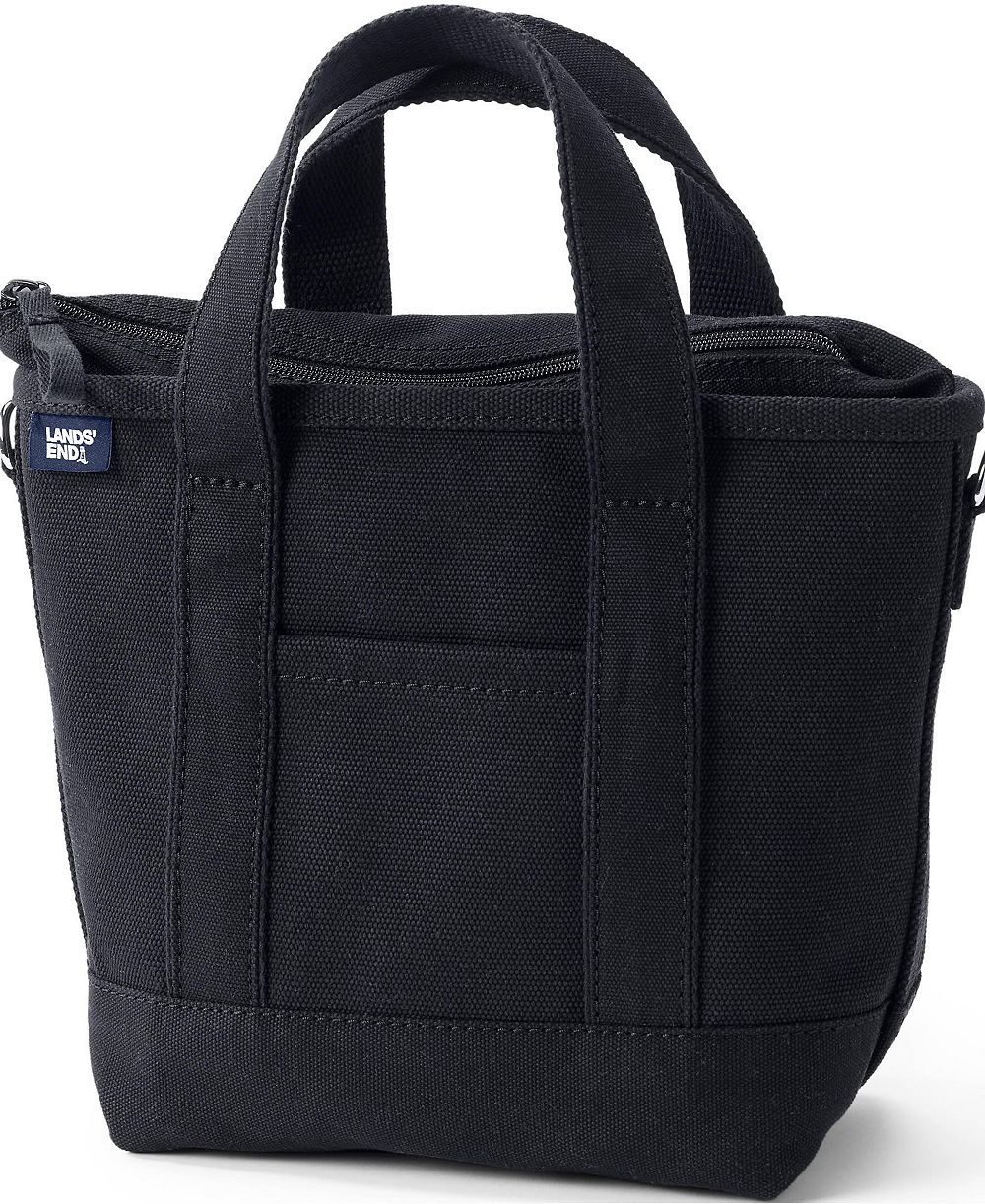 Тканевая сумка-шоппер Lands' End Small Solid Color с 3 карманами на молнии