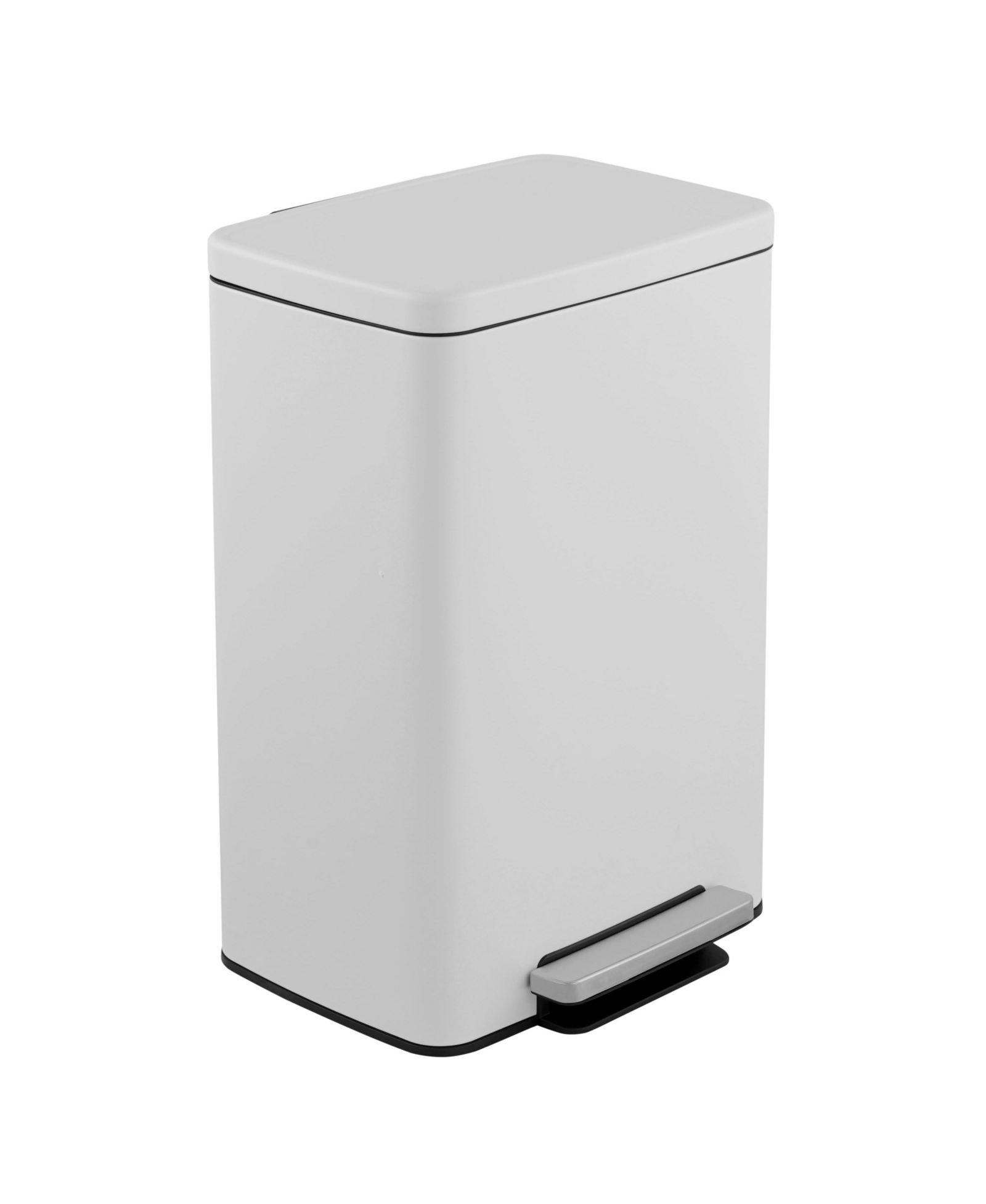 Mega Casa 13 Gallon Stainless Steel Rectangular Step-On Kitchen Trash Can, 50-Liter Waste Bin with Silent Close Lid