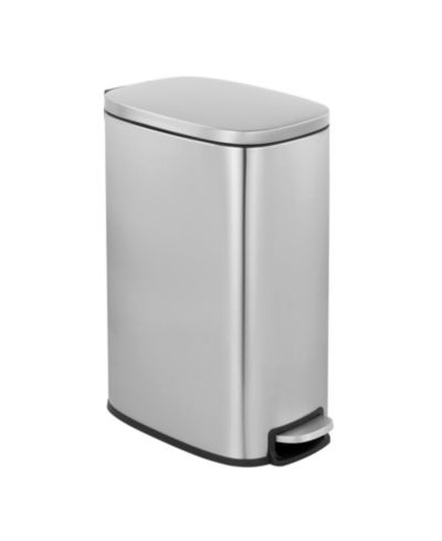 Мусорное ведро MEGA CASA 13-Gallon из нержавеющей стали, 50-Liter Rectangular с бесшумной крышкой
