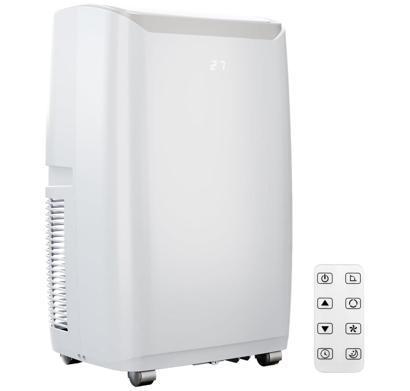 gaomon 14,000 BTU Portable Air Conditioner - Efficient Cooling for Rooms up to 750 Sq. Ft, Comes with Window Vent Kit & Remote, Space-Saving Design