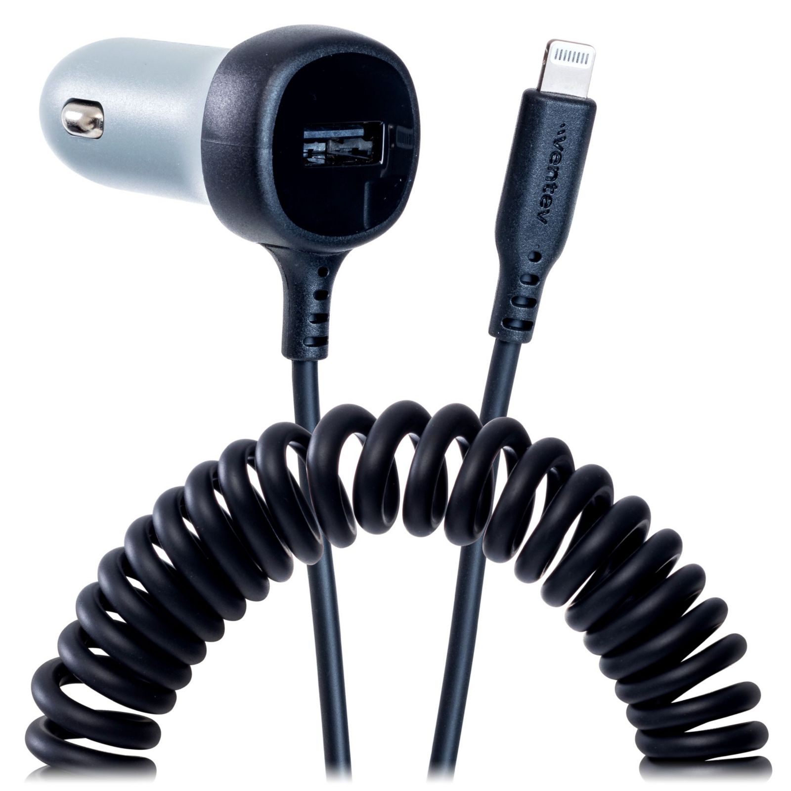 Сверхбыстрое двойное автомобильное зарядное устройство Ventev 27W с кабелем Apple Lightning
