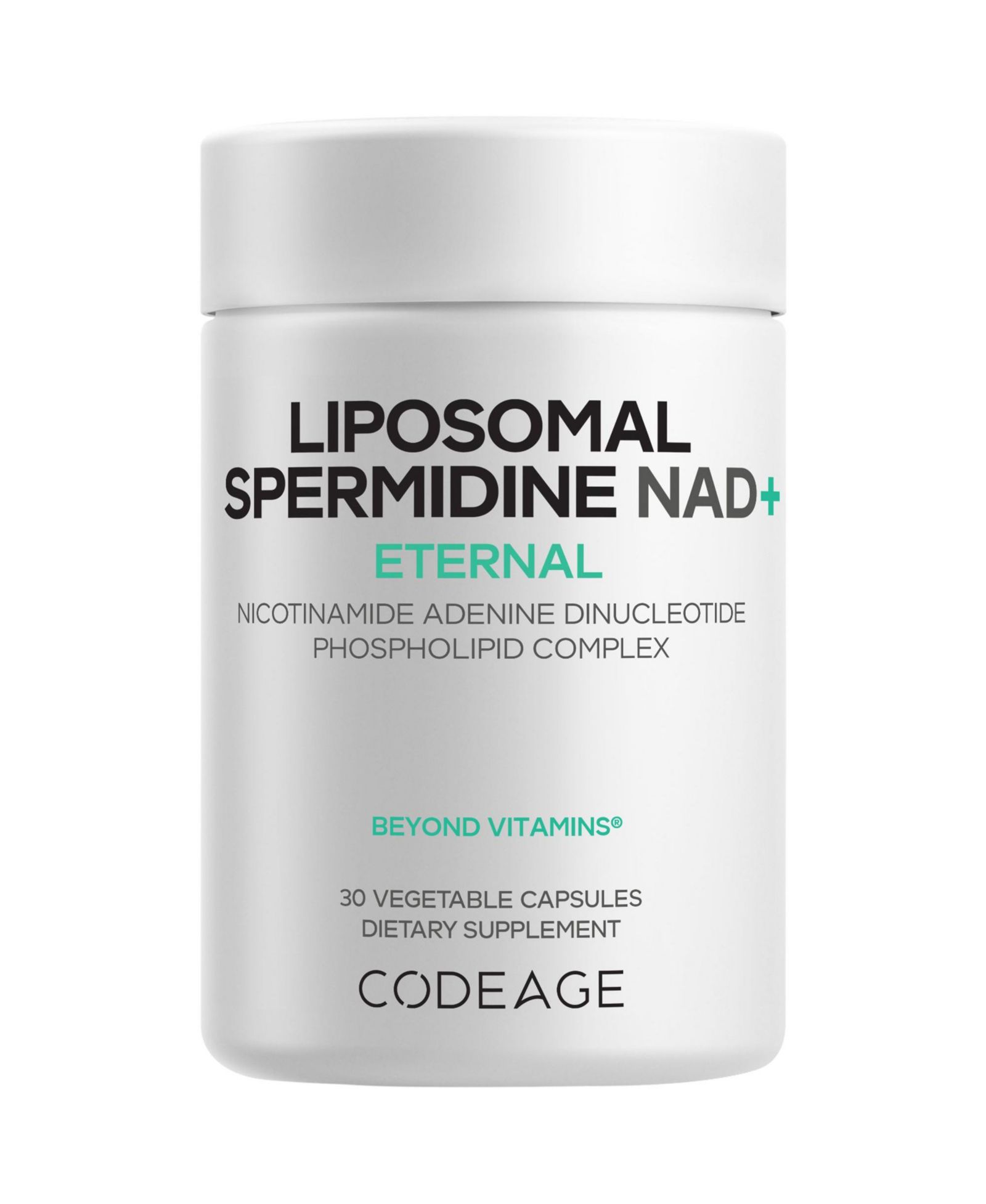 Codeage липосомальная добавка Spermidine NAD+, 500 Mg NAD+, витамин C, капсулы 30 шт