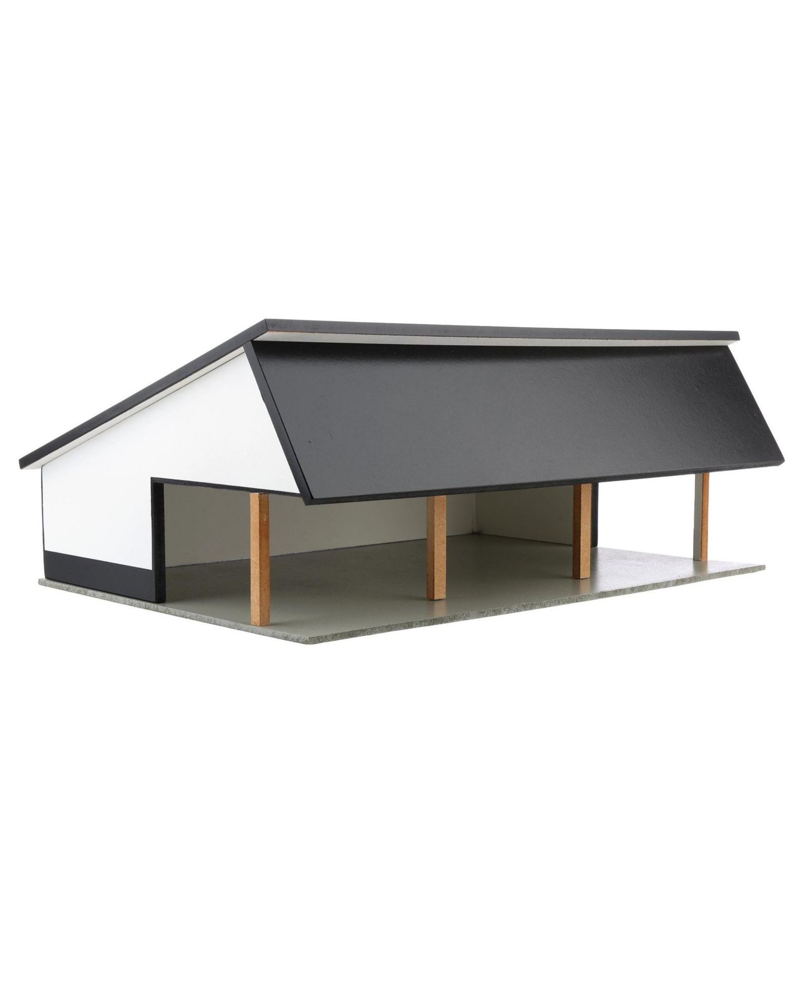 Деревянный сарай для скота Outback Toys 1/64 White and Black 64ft x 48ft STA-225