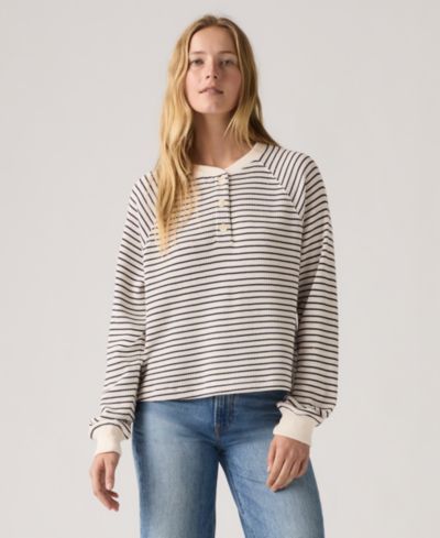 Levi's женская длинная рубашка хенли с длинным рукавом