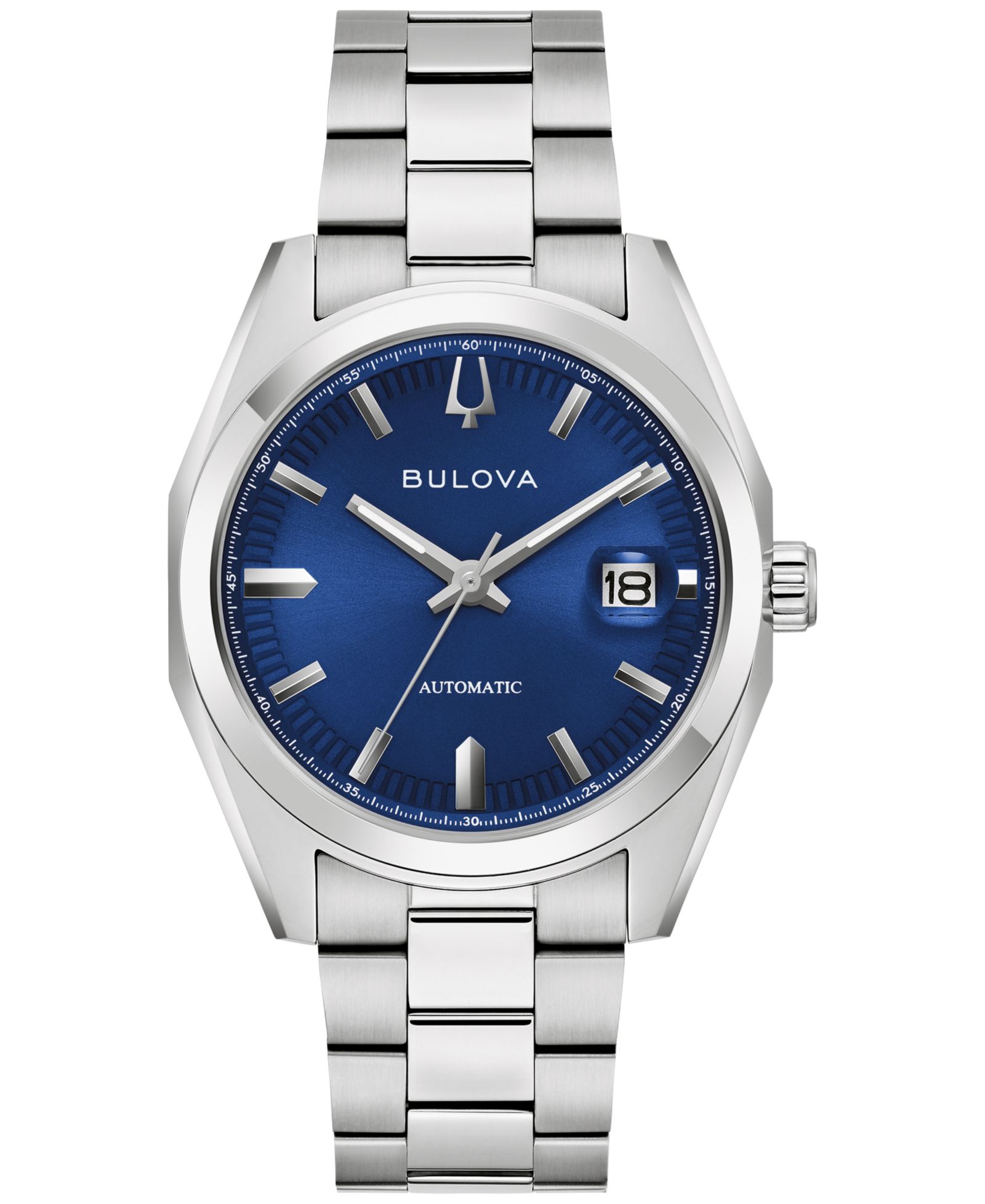 Bulova Men's Classic Surveyor Automatic Silver-Tone Stainless Steel Bracelet Watch 39mm