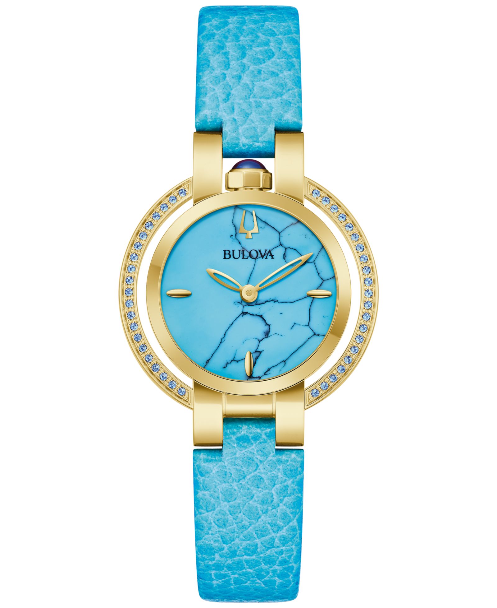 Женские часы Bulova Classic Rubaiyat Blue Leather Strap 30.5mm