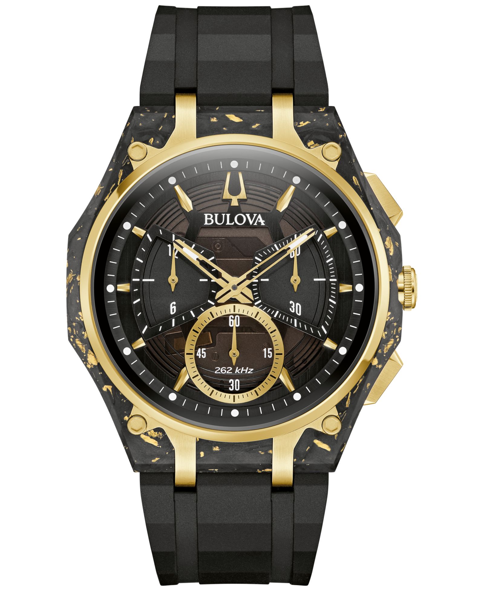 Мужские часы Bulova Special Edition 150th Anniversary Luxury CURV Sport Chronograph Black Rubber 44mm