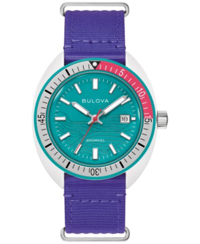 Bulova Men's Limited Edition Performance Snorkel Purple Strap Watch 41mm