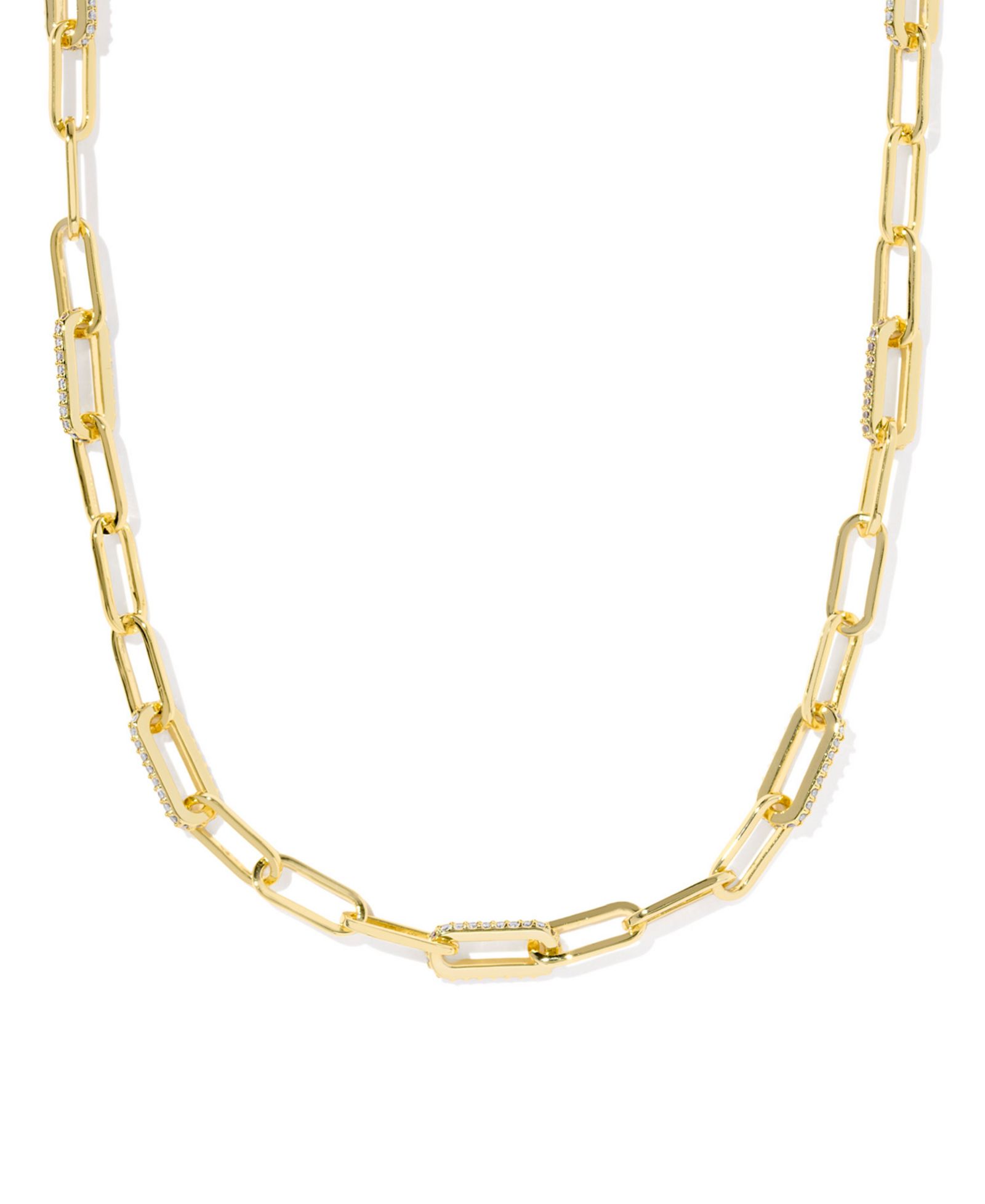 Kendra Scott ожерелье Bella Chain с покрытием 14k Gold Plated поверх латуни и цирконием