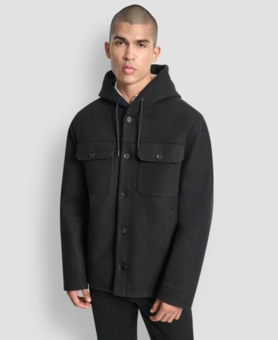 Мужская рубашка-куртка DKNY Men's Faux Wool Hooded