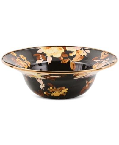 Mackenzie-Childs Wild Rose Brown Serving Bowl