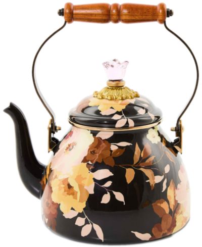 Чайник MacKenzie-Childs Wild Rose Brown 2-Qt.