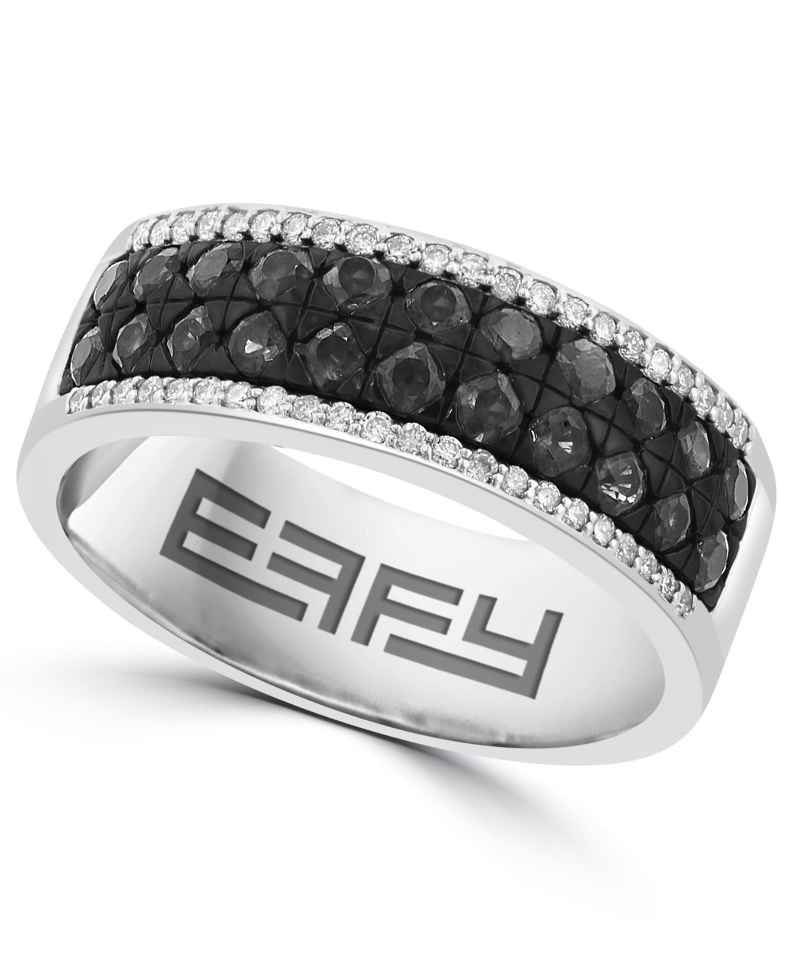 Мужское кольцо EFFY Collection с черным шпинелем и бриллиантами, Sterling Silver