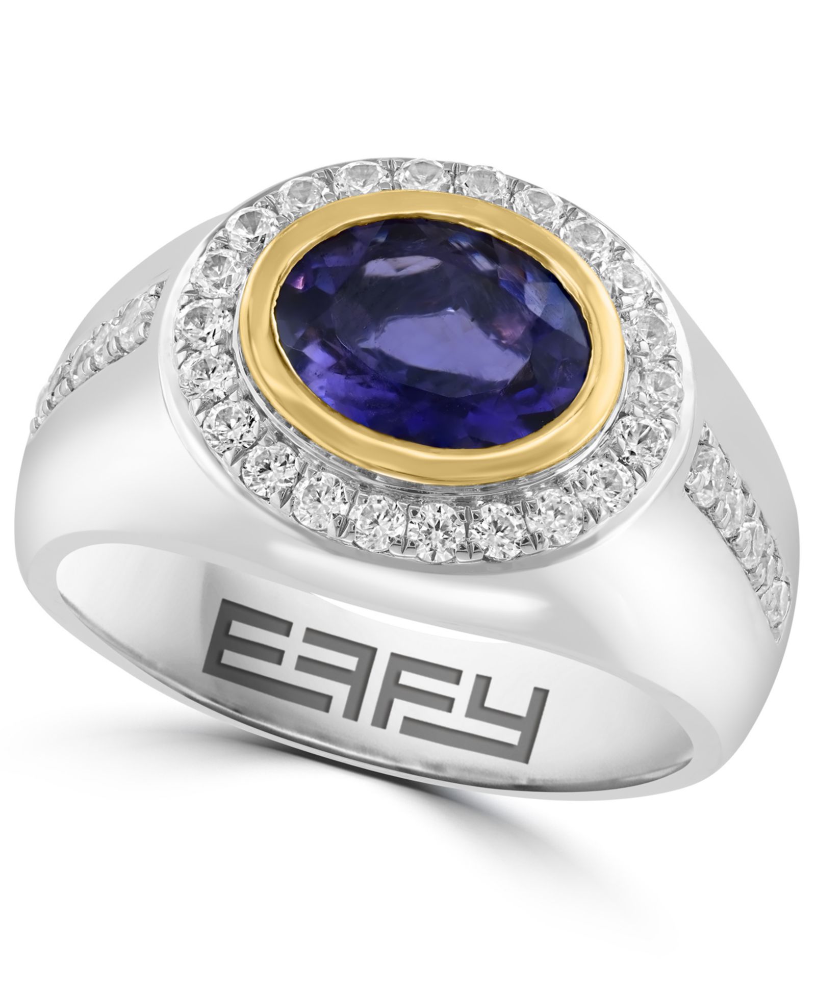 EFFY Collection Iolite (2 ct. t.w.) and White Zircon (1-1/8 ct. t.w.) Ring in Sterling Silver