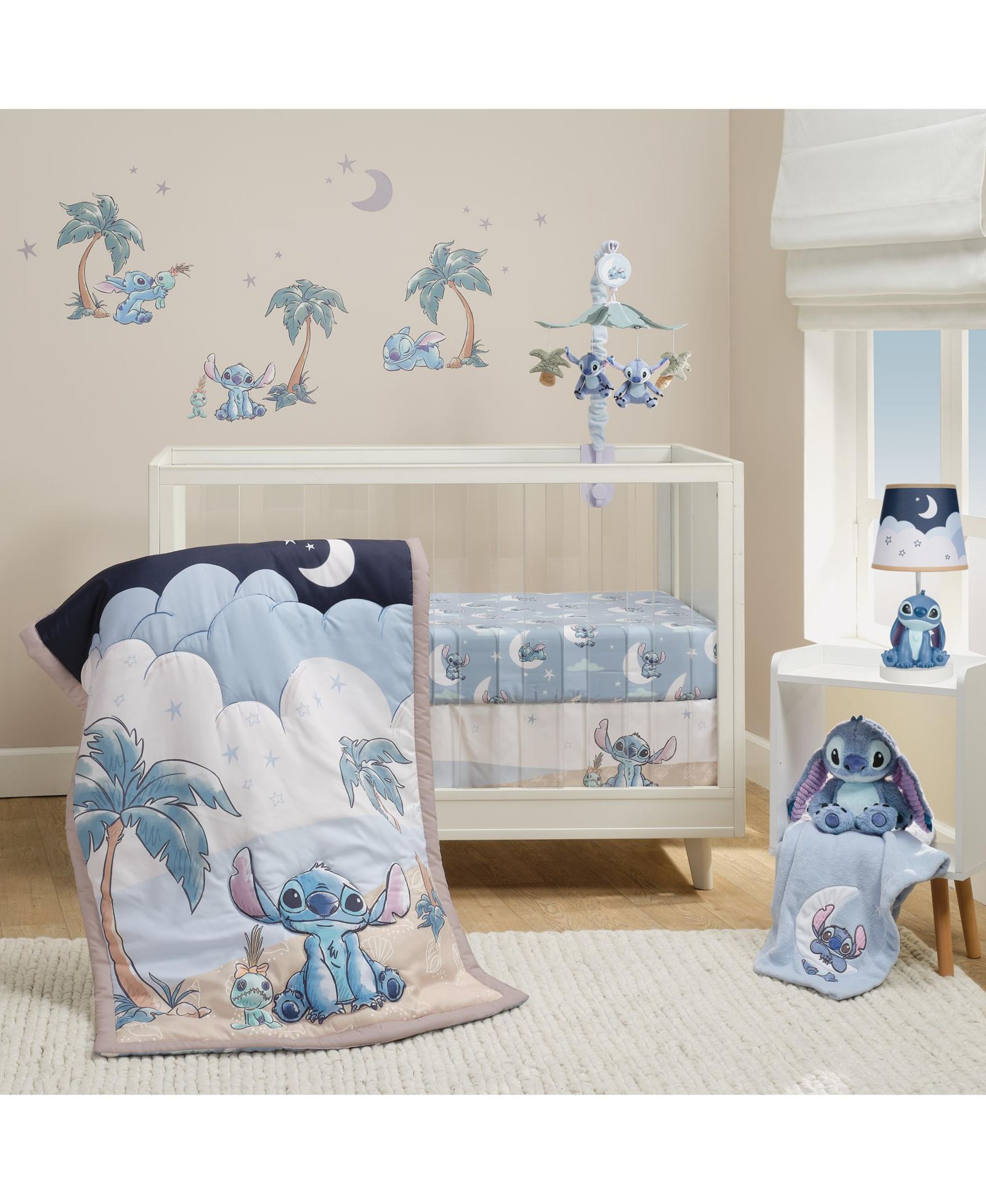 Bedtime Originals Disney Baby Stitch комплект постельного белья для детской кроватки, 3 предмета, синий