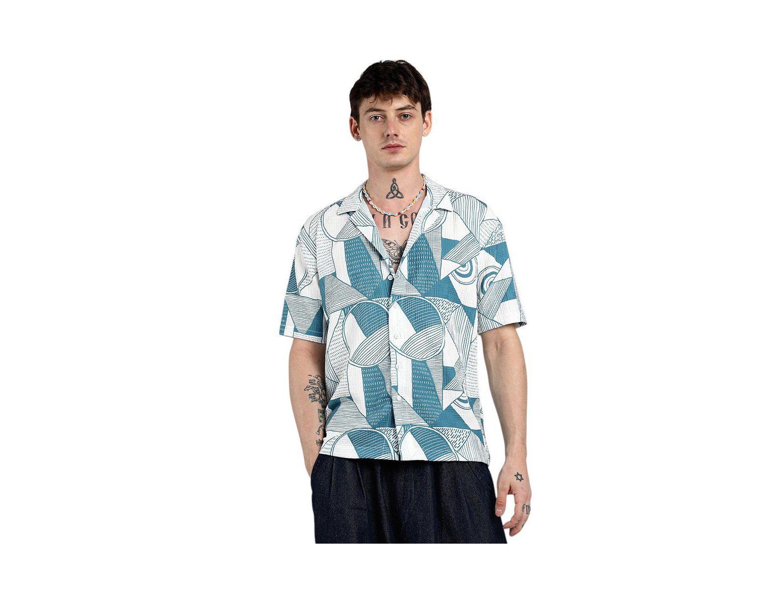 Мужская рубашка Campus Sutra Oversized Geometric Lined