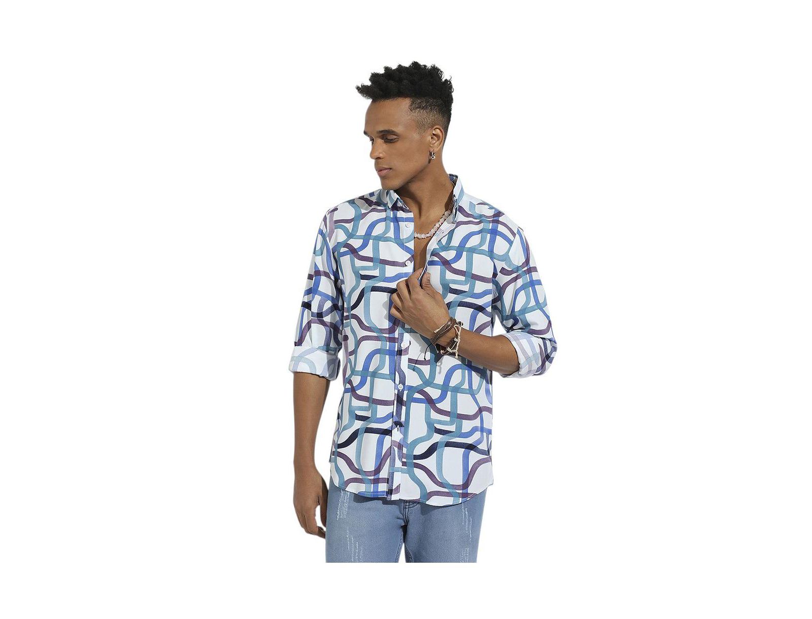 Campus Sutra Men's Abstract Print Shirt