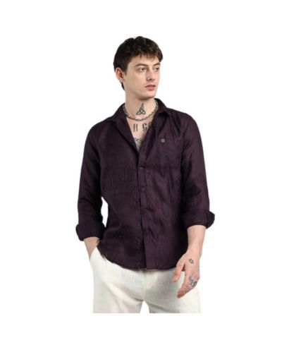 Campus Sutra Men's Embroidered One-Lined Shirt
