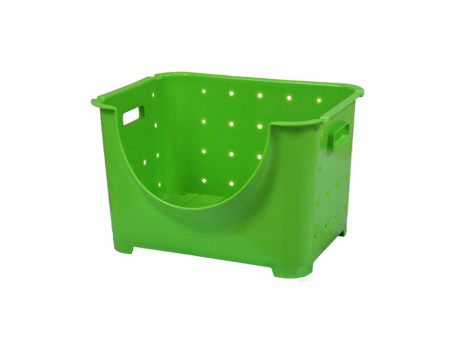 Basicwise Stackable Plastic Storage Container Bins for Home Organization