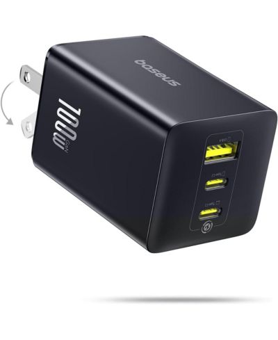 Baseus компактное складное зарядное устройство для стены USB C, 3 порта, PPS, для MacBook Pro/Air, iPad, iPhone 16/15, Galaxy S24, Steam Deck и др.