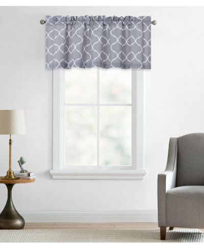 Kate Auroras Trellis Lattice Rod Pocket Valance - 56 in. W x 18 in. L