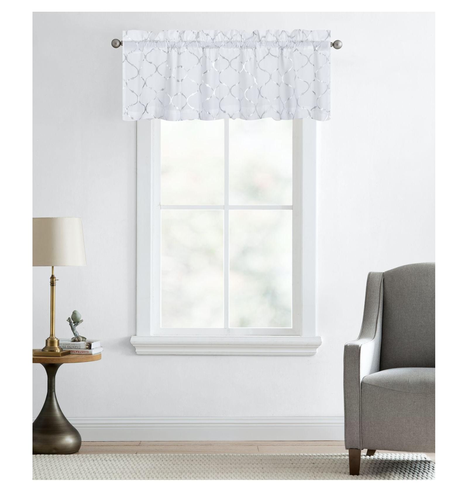 Kate Auroras Trellis Lattice Rod Pocket Valance - 56 in. W x 18 in. L