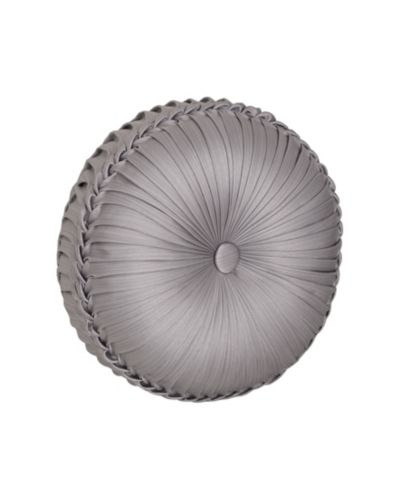 J Queen New York Mary Tufted Round Decorative Pillow, 15" x 15"