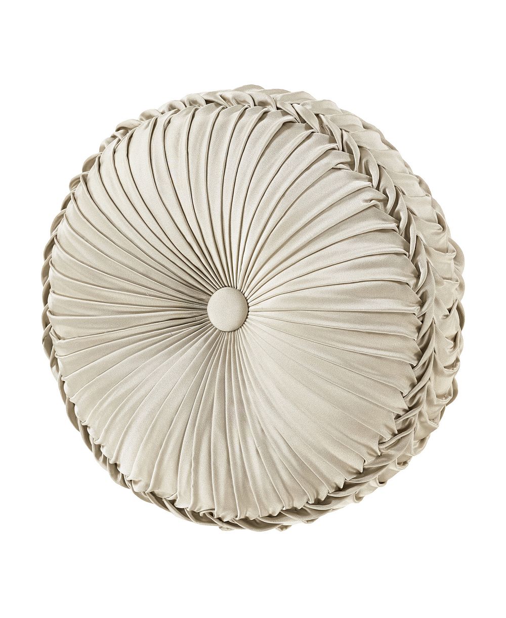 J Queen New York Alaro Tufted Round Decorative Pillow, 15" x 15"