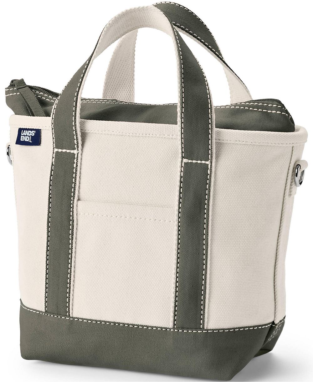 Торба Lands' End Small 3 Pocket Zip Top Canvas Tote Bag