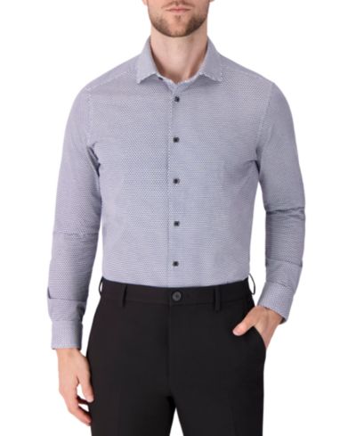 Мужская рубашка с геометрическим принтом Victor Emmanuel Long-Sleeve Dress Shirt