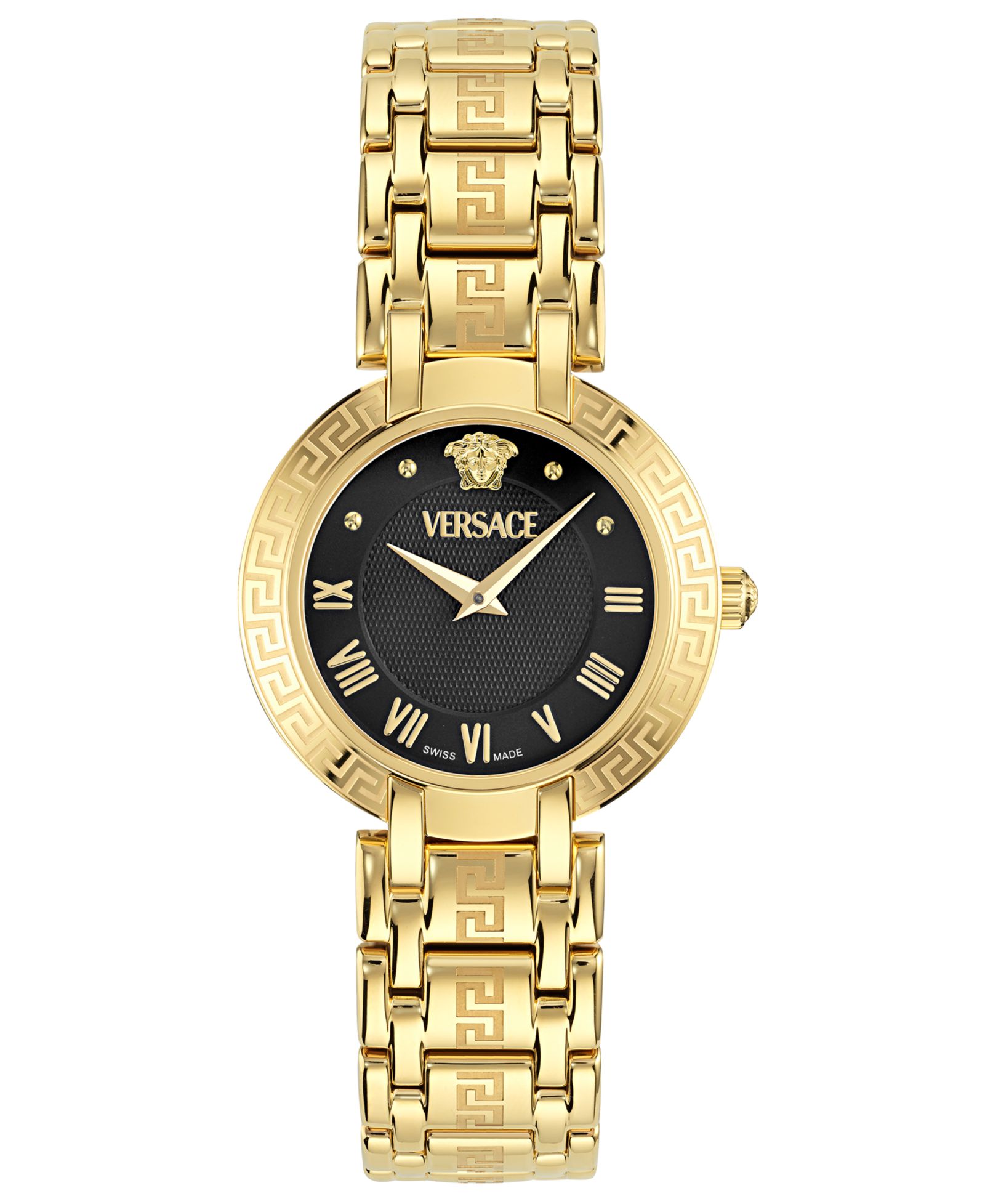Женские наручные часы Versace Swiss Antlia с золотым напылением 34mm