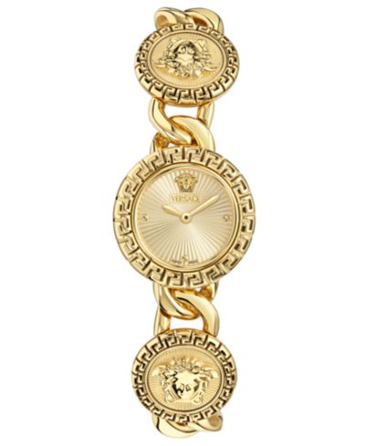 Женские наручные часы Versace Swiss La Greca Stud Icon Gold Ion Plated, 28mm