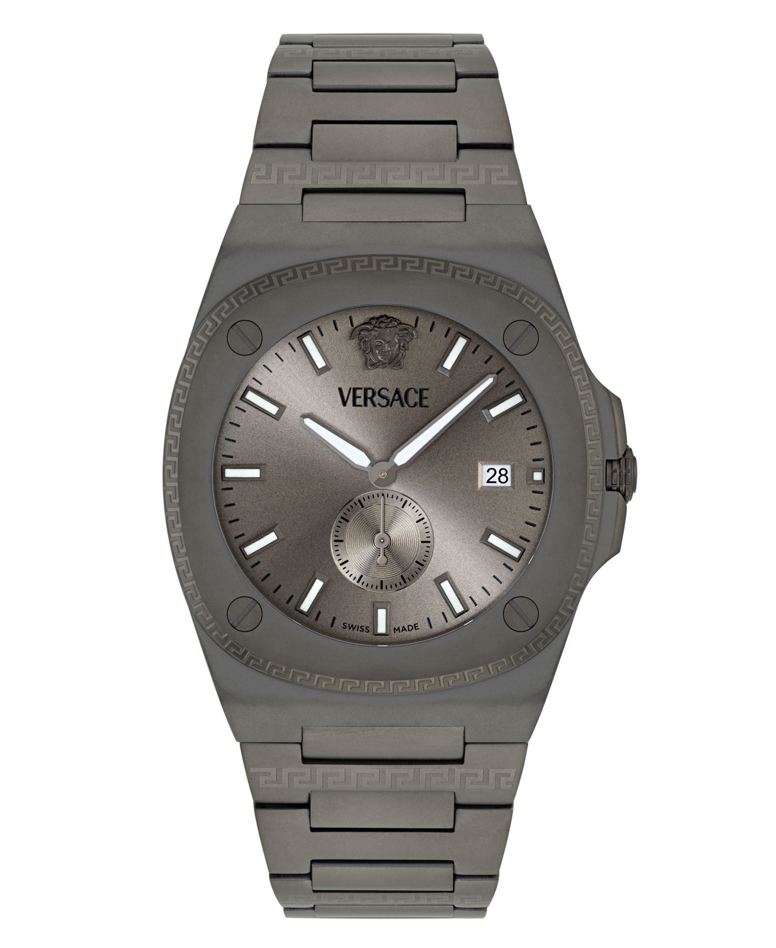Мужские наручные часы Versace Swiss Tolomeo, стальное покрытие Gunmetal, 40mm